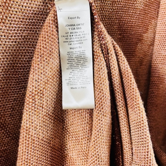 Johanna Ortiz Palm Ornaments Tribal Long Cardigan Pima Cotton Sweater Size M - Picture 9 of 10